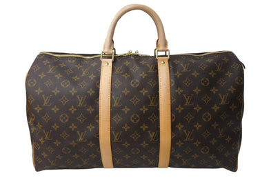 新品同様 LOUIS VUITTON ルイヴィトン キーポル50 ボストンバッグ M41426 モノグラムキャンバス ブラウン 中古 67563