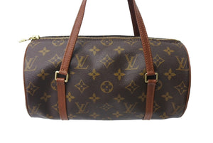 LOUIS VUITTON ルイヴィトン パピヨン26 ハンドバッグ M41366 PVC レザー ゴールド金具 ブラウン 美品 中古 67571