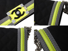 画像をギャラリービューアに読み込む, 極美品 CHANEL シャネル マトラッセ ボーイシャネル チェーンウォレットショルダーバッグ 22番台 ファブリックメッシュ 中古 67575