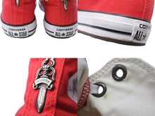 Load image into Gallery viewer, 極美品 クロムハーツ コンバース CH CONVERSE CANVAS シルバー装飾キャンバスハイカットスニーカー サイズ24.5 レッド 中古 67582