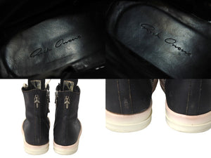 CHROME HEARTS クロムハーツ RAMONES ラモンズ クロスパッチカスタム レザーハイカットスニーカー 67586 美品 中古