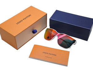 LOUIS VUITTON Sunglasses LV Shadow Square Shape White Z1845U Good Condition Used 67587