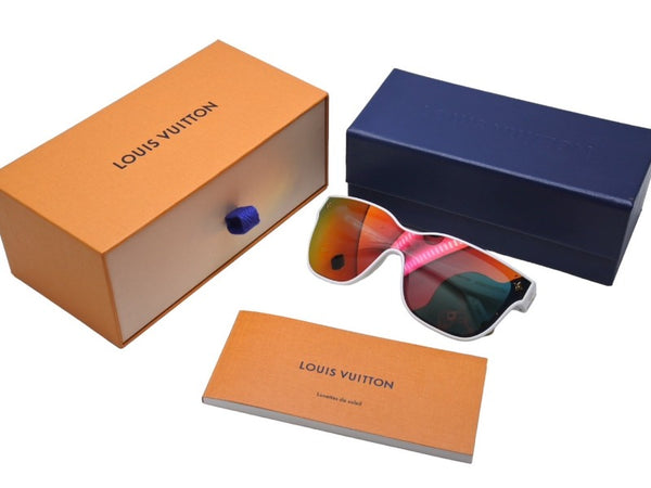 LOUIS VUITTON Sunglasses LV Shadow Square Shape White Z1845U Good Condition Used 67587