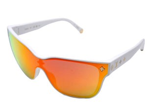 LOUIS VUITTON Sunglasses LV Shadow Square Shape White Z1845U Good Condition Used 67587