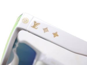 LOUIS VUITTON Sunglasses LV Shadow Square Shape White Z1845U Good Condition Used 67587
