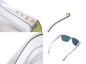 LOUIS VUITTON Sunglasses LV Shadow Square Shape White Z1845U Good Condition Used 67587