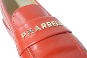 CHANEL PHARRELL シャネル ファレル・ウィリアムス ローファー 革靴 カプセルコレクション G34567 レッド カーフスキン 38C 良品 中古 67588