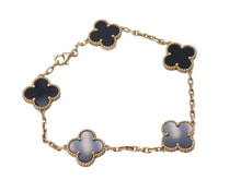 Load image into Gallery viewer, 極美品 VanCleef&amp;Arpels ヴァンクリーフ&amp;アーペル 5モチーフ パール アルハンブラ ブレスレット K18YG 12g 中古 67593