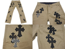 画像をギャラリービューアに読み込む, 新品未使用 CHROME HEARTS クロムハーツ クロスパッチ チノ パンツ CHINOS CEM CRS PTCH パンツ ベージュ コットン サイズ30 中古 67597
