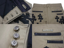 画像をギャラリービューアに読み込む, 新品未使用 CHROME HEARTS クロムハーツ クロスパッチ チノ パンツ CHINOS CEM CRS PTCH パンツ ベージュ コットン サイズ30 中古 67597