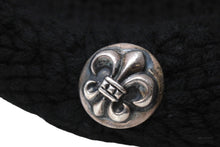 Load image into Gallery viewer, CHROME HEARTS クロムハーツ ビーニー ニットキャップ フレアボタン フレアパッチ カシミヤ ブラック 美品 中古 67602