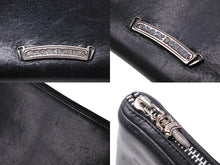 画像をギャラリービューアに読み込む, CHROME HEARTS クロムハーツ 長財布 フィリグリープラス ダガー ラウンドジップ レザー ブラック シルバー925 美品 中古 67605