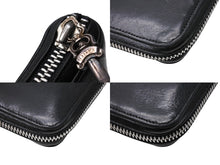 画像をギャラリービューアに読み込む, CHROME HEARTS クロムハーツ 長財布 フィリグリープラス ダガー ラウンドジップ レザー ブラック シルバー925 美品 中古 67605