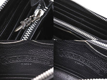 画像をギャラリービューアに読み込む, CHROME HEARTS クロムハーツ 長財布 フィリグリープラス ダガー ラウンドジップ レザー ブラック シルバー925 美品 中古 67605