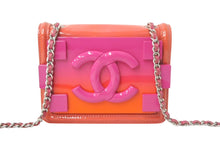 Load image into Gallery viewer, CHANEL シャネル レゴロゴ チェーンショルダーバッグ ミニバッグ 19番台 エナメル レザー シルバー金具 ピンク オレンジ 中古 67608