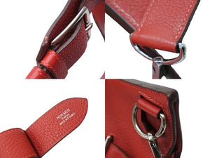 HERMES エルメス ショルダーバッグ ジプシエール34 □P金具 トリヨンクレマンス レッド シルバー金具 美品 中古 67612