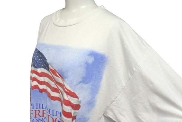 DELTA PRO WEIGHT Vintage Short Sleeve T-shirt Tops Size L Cotton White Used 67618