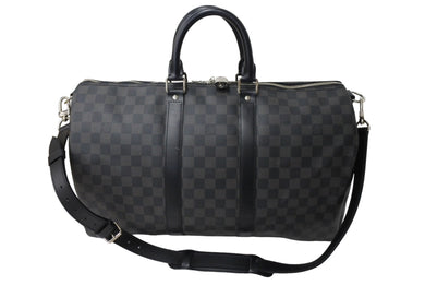 LOUIS VUITTON ルイ ヴィトン キーポル バンドリエール45 ボストンバッグ N41418 ダミエグラフィット ブラック 美品 中古 67624