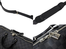 画像をギャラリービューアに読み込む, LOUIS VUITTON ルイ ヴィトン キーポル バンドリエール45 ボストンバッグ N41418 ダミエグラフィット ブラック 美品 中古 67624