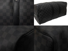 画像をギャラリービューアに読み込む, LOUIS VUITTON ルイ ヴィトン キーポル バンドリエール45 ボストンバッグ N41418 ダミエグラフィット ブラック 美品 中古 67624