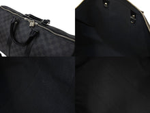 画像をギャラリービューアに読み込む, LOUIS VUITTON ルイ ヴィトン キーポル バンドリエール45 ボストンバッグ N41418 ダミエグラフィット ブラック 美品 中古 67624