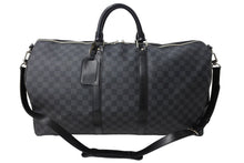 Load image into Gallery viewer, LOUIS VUITTON ルイヴィトン キーポルバンドリエール55 ボストンバッグ N41413 ダミエグラフィット キャンバス ブラック 美品 中古 67626