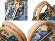 Load image into Gallery viewer, 新品同様品 LOUIS VUITTON ルイ ヴィトン スピーディ30 ハンドバッグ M95380 モノグラムデニム パッチワーク インディゴ 中古 67627