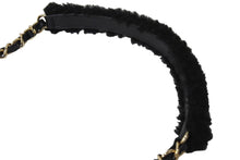 Load image into Gallery viewer, 極美品 CHANEL シャネル チェーンショルダーバッグ ムートン AS2754 2021AW ボーダー ホワイト ブラック ゴールド金具 中古 67633