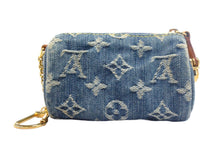 画像をギャラリービューアに読み込む, LOUIS VUITTON ルイヴィトン モノグラムデニム トゥルース スピーディPM ミニポーチ M95082 ブルー レザー 美品 中古 67646