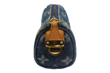 画像をギャラリービューアに読み込む, LOUIS VUITTON ルイヴィトン モノグラムデニム トゥルース スピーディPM ミニポーチ M95082 ブルー レザー 美品 中古 67646