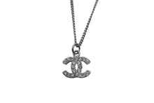 画像をギャラリービューアに読み込む, 極美品 CHANEL シャネル ネックレス ココマーク シルバー メタル ラインストーン B10V刻印 重量5.8g 全長42.5cm 中古 67651