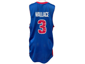 NIKE ナイキ ゲームシャツ タンクトップ Ben Wallace サイズL デトロイト ピストンズ ホワイト レッド ブルー ポリエステル NBA 美品 中古 4c067713