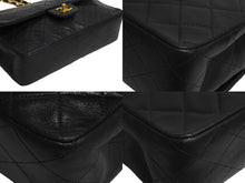 画像をギャラリービューアに読み込む, CHANEL シャネル マトラッセ 25 ショルダーバッグ ダブルフラップ 3番台 ラムスキン ブラック ゴールド 美品 中古 67716