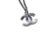 Load image into Gallery viewer, 極美品 CHANEL シャネル ネックレス A28942Y02003 ココマーク シルバー メタル ラインストーン 10V刻印 重量5.6g 全長42.5cm 中古 67718