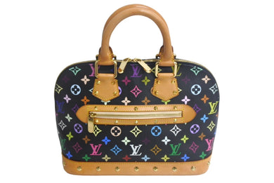 LOUIS VUITTON ルイヴィトン モノグラムマルチカラー アルマ ハンドバッグ M92646 ゴールド金具 ブラック 美品 中古 4c067720