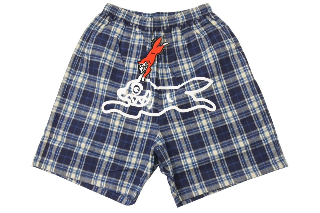 新品未使用品 ICECREAM アイスクリーム CHECK FLANNEL EASY SHORTS RUNNING DOG ICJP233P003 ONE SIZE ブルー チェック 中古 67730