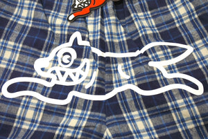 新品未使用品 ICECREAM アイスクリーム CHECK FLANNEL EASY SHORTS RUNNING DOG ICJP233P003 ONE SIZE ブルー チェック 中古 67730