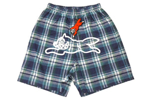 新品未使用品 ICECREAM アイスクリーム CHECK FLANNEL EASY SHORTS RUNNING DOG ICJP233P003 ONE SIZE グリーンチェック 中古 67731