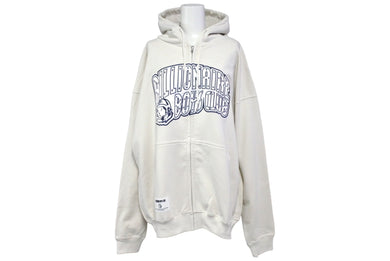 新品未使用 BILLIONAIREBOYSCLUB ビリオネアボーイズクラブ APPLIQUE LOGO ZIP UP HOODIE ARCH LOGO サイズL グレー 67734