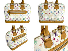 画像をギャラリービューアに読み込む, LOUIS VUITTON ルイヴィトン モノグラムマルチカラー アルマ ハンドバッグ 村上隆 ホワイト M92647 美品 中古 4c067772