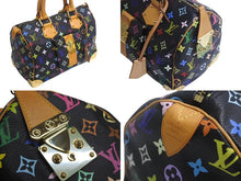 画像をギャラリービューアに読み込む, LOUISVUITTON ルイヴィトン モノグラムマルチカラー スピーディ30 ハンドバッグ 村上隆 M92642 ブラック 美品 中古 4c067775