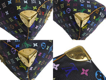 画像をギャラリービューアに読み込む, LOUISVUITTON ルイヴィトン モノグラムマルチカラー スピーディ30 ハンドバッグ 村上隆 M92642 ブラック 美品 中古 4c067775