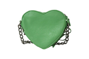 Very Good Condition BALENCIAGA Le Cagole Heart Shoulder Bag Leather Green Silver Used 4c067786