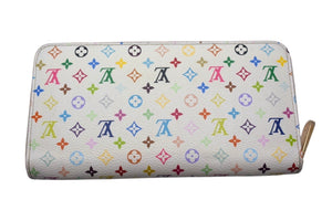 LOUIS VUITTON ルイヴィトン モノグラムマルチカラー ジッピーウォレット M60241 村上隆 ゴールド金具 ホワイト 美品 中古 4c067790