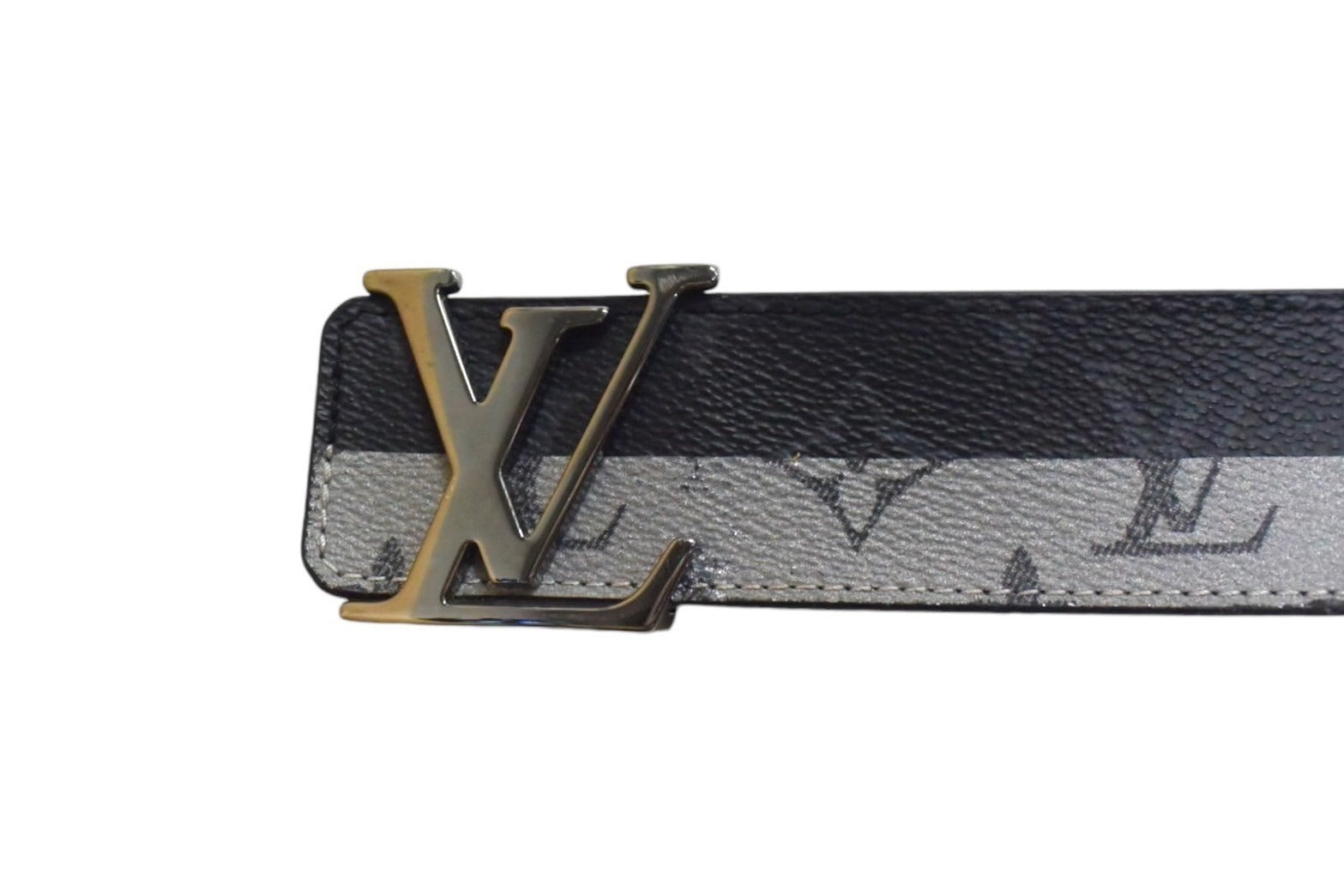 LouisVuitton ルイヴィトン サンチュールLV イニシャル モノグラム エクリプス MP034 ブラック グレー サイズ100 美品 中古  4c067795 – Casanova Vintage