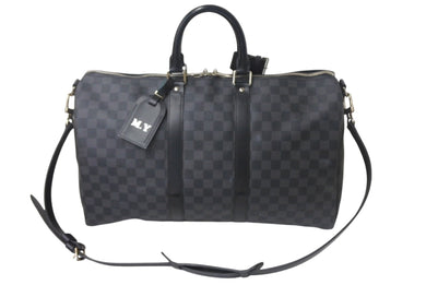 LOUISVUITTON ルイヴィトン キーポルバンドリエール 45 ボストンバッグ N41418 ダミエグラフィット PVC レザー 美品 中古 4c068245