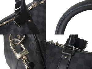 LOUISVUITTON ルイヴィトン キーポルバンドリエール 45 ボストンバッグ N41418 ダミエグラフィット PVC レザー 美品 中古 4c068245