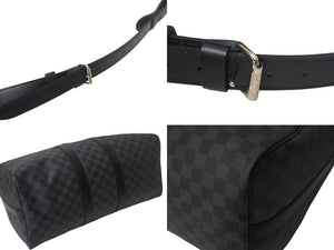 LOUISVUITTON ルイヴィトン キーポルバンドリエール 45 ボストンバッグ N41418 ダミエグラフィット PVC レザー 美品 中古 4c068245