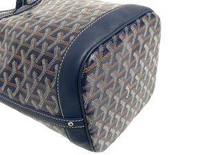 新品未使用 GOYARD ゴヤール プティフロ ショルダーバッグ バケットバッグ レザー コーティングキャンバス ネイビー 中古 4c067825