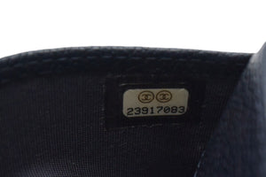 極美品 CHANEL シャネル カードケース パスケース 名刺入れ 23番台 ココマーク ネイビー レザー 中古 4c067833